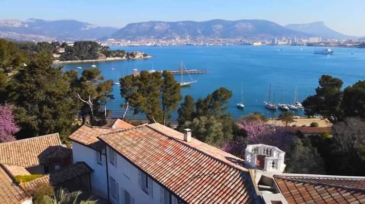 Villa-Chateau Les Terrasses - Tamaris, Plage Des Sablettes, Mer Au Bas De La Propriete Ла Сен-сюр-Мер Екстериор снимка