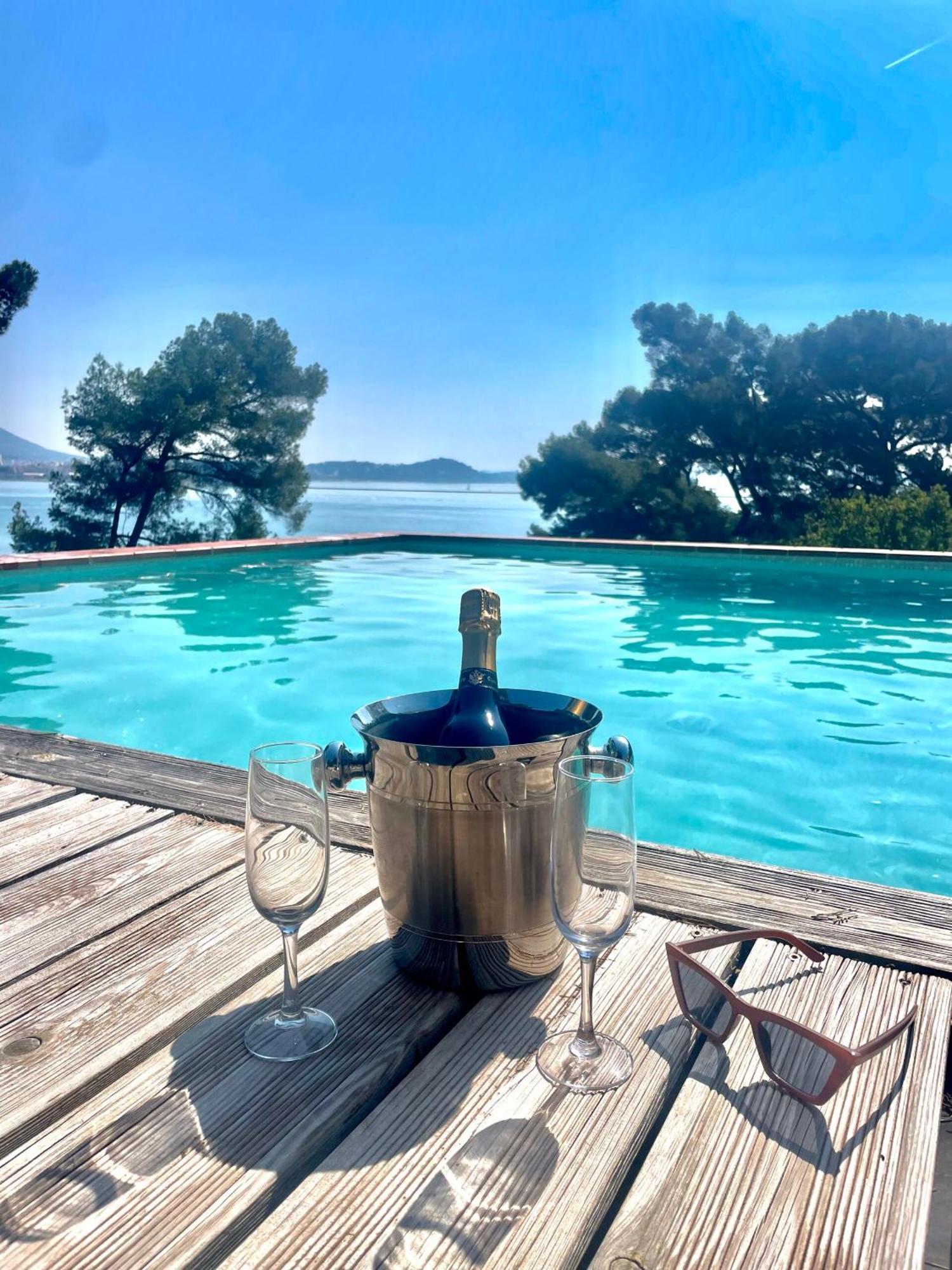 Villa-Chateau Les Terrasses - Tamaris, Plage Des Sablettes, Mer Au Bas De La Propriete Ла Сен-сюр-Мер Екстериор снимка