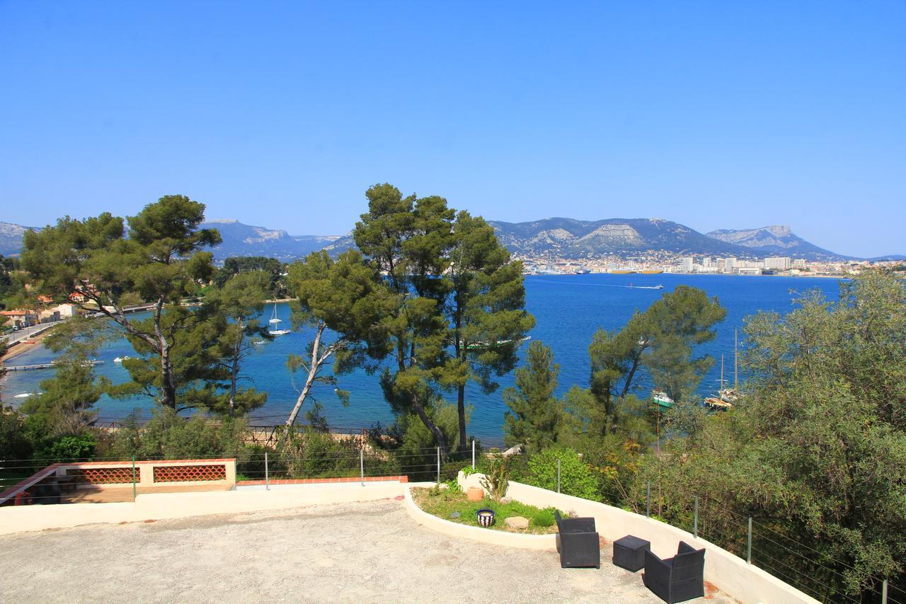 Villa-Chateau Les Terrasses - Tamaris, Plage Des Sablettes, Mer Au Bas De La Propriete Ла Сен-сюр-Мер Екстериор снимка